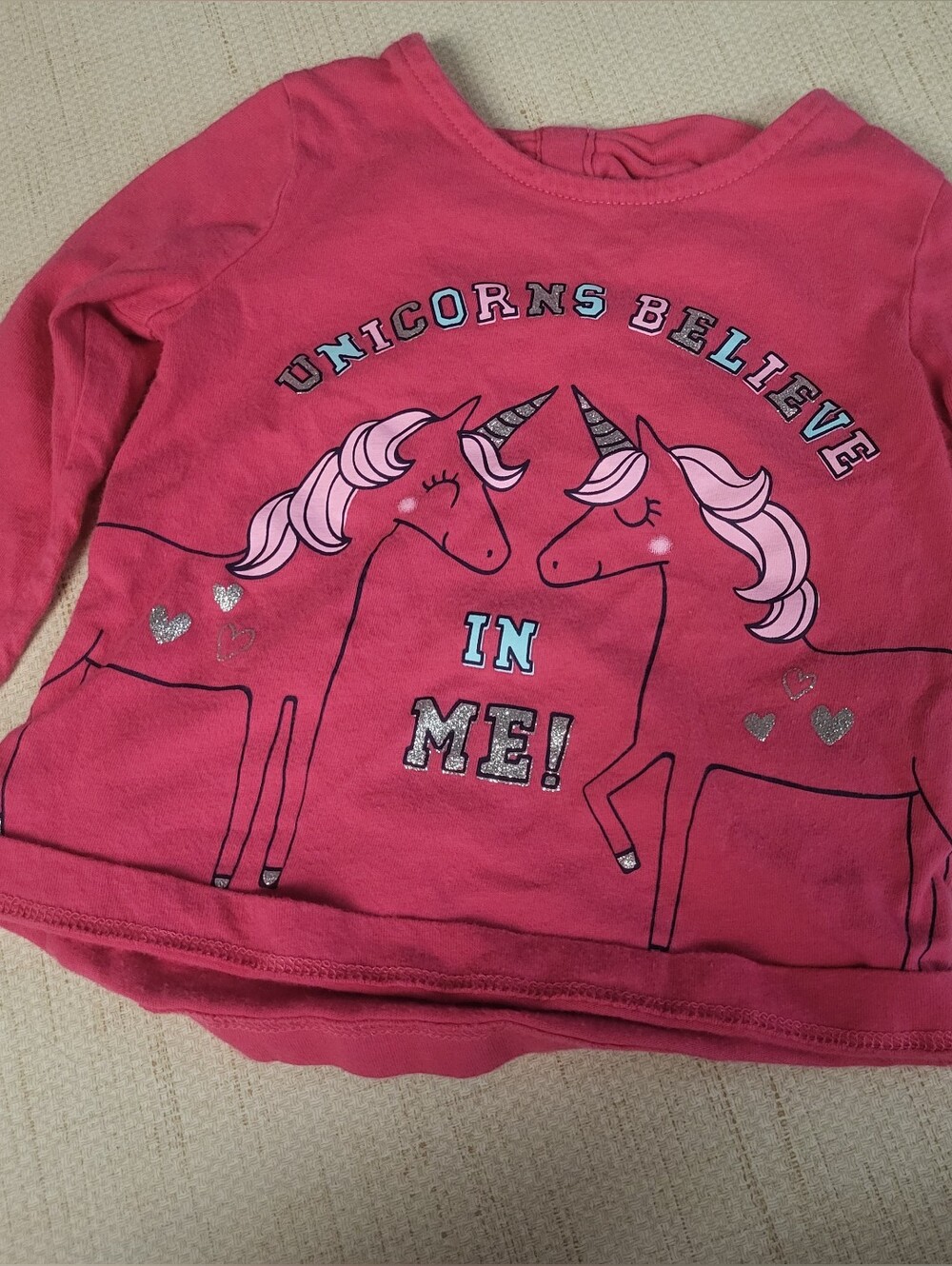 Carters Unicorn Pink Girls Baby Top 12M
